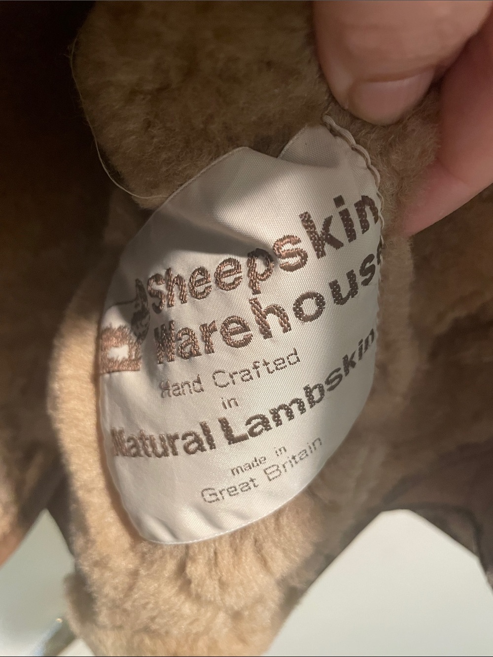 Genuine Sheepskin Warehouse Vintage Taupe Teddy Shearling Square Button Jacket - Picture 2 of 10